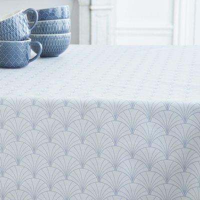 Nappe enduite ronde ou ovale Papyrus gris FLEUR DE SOLEIL