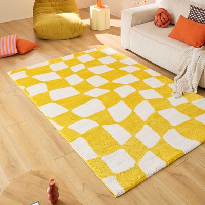 Tapis de salon vintage 70’s damier GROOVY NAZAR RUGS