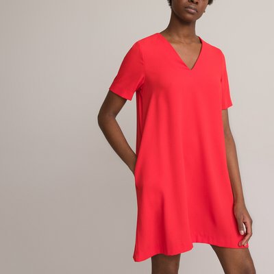 Korte jurk, V-hals, korte mouwen LA REDOUTE COLLECTIONS