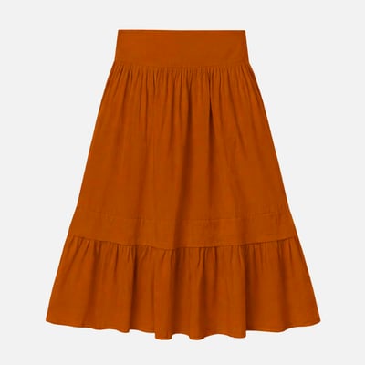 Jupe midi en voile de coton coupe ample PANDORA BENSIMON
