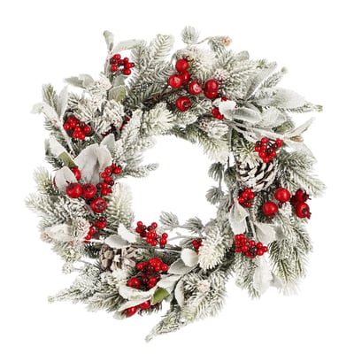 Couronne de Noël enneigée Ø40 cm BELFORT MICA DECORATIONS