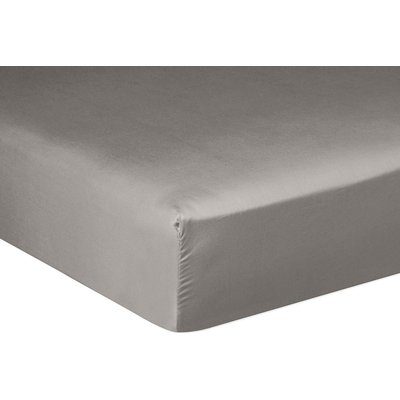 Drap housse satin de coton lavé bonnet 30 cm uni BATON ROUGE