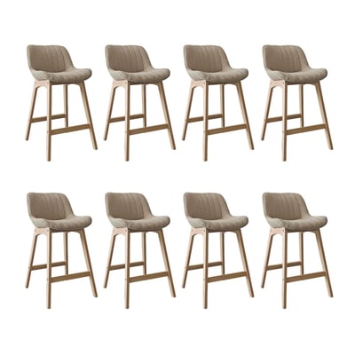 Lot de chaises d'îlot et bar en chêne et assise tissu bouclette 65cm MILK MOB IN