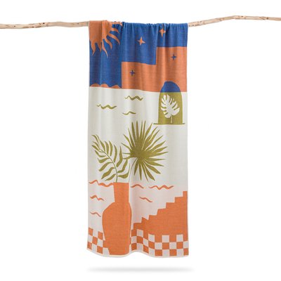 Santorin 100% Cotton Velour Beach Towel LA REDOUTE INTERIEURS