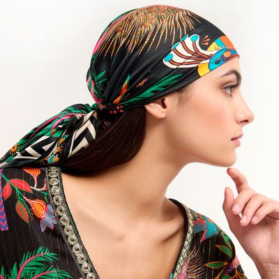 Foulard medium polyester recyclé effet soyeux imprimé MAGIC INDIA WILD