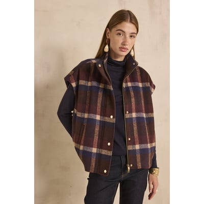 Manteau à carreaux sans manches CINDY Maison 123