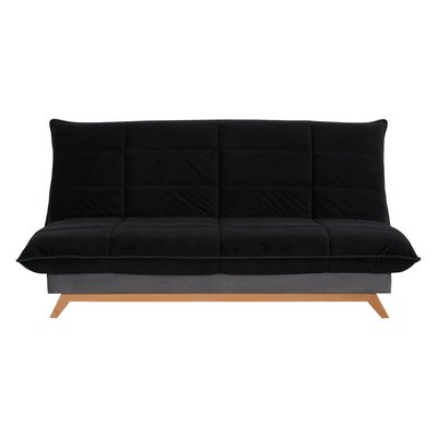 Banquette CC SEATTLE 120x190, matelas Dunlopillo, coton noir RELAXIMA