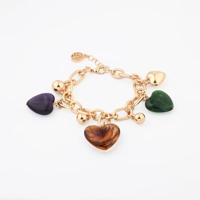 Bracelet chaîne cœur en résine BALABOOSTE
