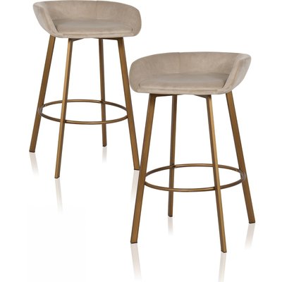 Tabouret de bar en velours (lot de 2), Stoelen RECOLLECTION