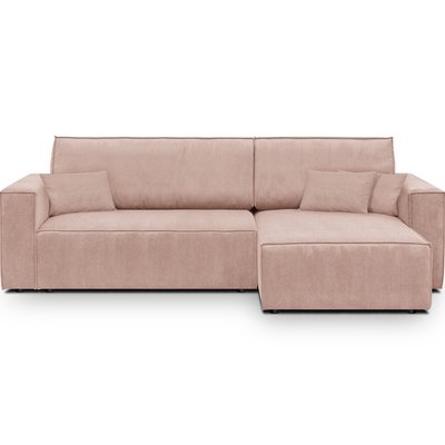 Canapé d'angle convertible 4 places en velours fines côtes - LIVIA NEW HOMIFAB