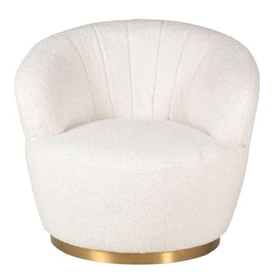 Fauteuil écru effet mohair ZAGO