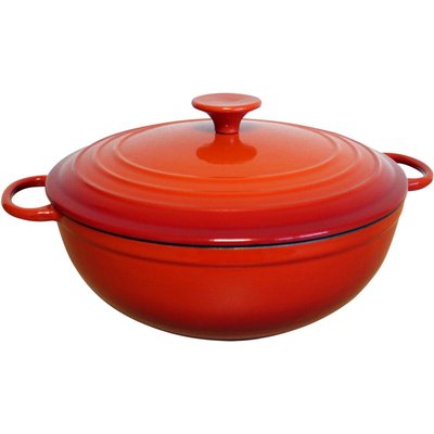 Cocotte fonte emaillee basse et couvercle BAUMALU