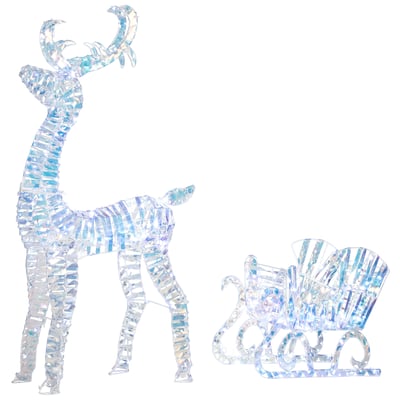 Décoration de Noël lumineuse PP Argent OUTSUNNY