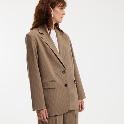 Chaqueta americana larga oversize, a rayas, Signature CLEANDRE LA REDOUTE COLLECTIONS