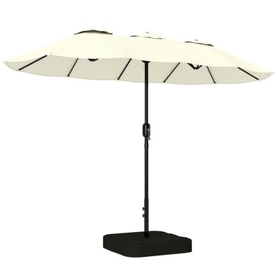 Parapluie double face Métal Beige OUTSUNNY