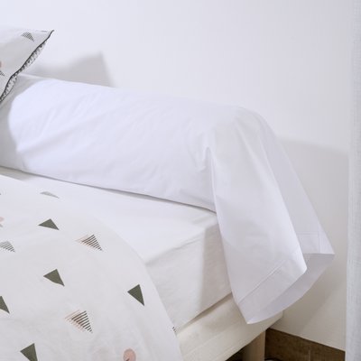 Taie de traversin unie PERCALE DE COTON BLEU CALIN