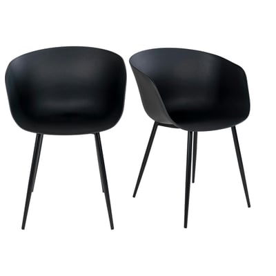 Chaise coque noire en polypropylène (lot de 2) PIER IMPORT