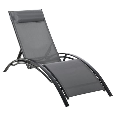 Chaise longue Aluminium Gris OUTSUNNY