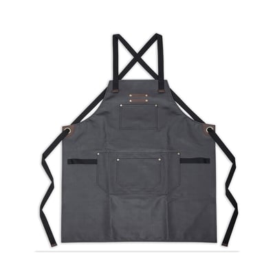 Tablier en toile enduite et cuir LIVOO