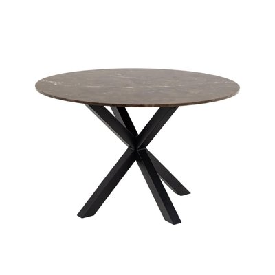 Table à manger ronde en marbre marron L120 6 personnes - NEIVA HELLIN, DEPUIS 1862
