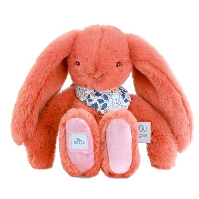 Peluche Lapin Fleurette terracotta 25 cm DOUDOU ET COMPAGNIE