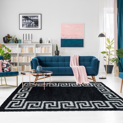 Tapis poils longs shaggy tissé motif simple UNI E UN AMOUR DE TAPIS