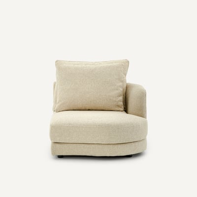 Demi-canapé droit, arrondi, modulable en bouclette, TIBERIO AM.PM