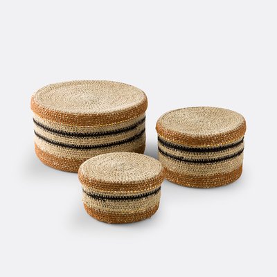Lot de 3 paniers avec couvercle, Saski LA REDOUTE INTERIEURS
