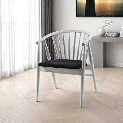 Chaise blanche à barreaux - velours noir TENA PIER IMPORT