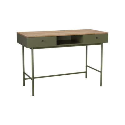 Bureau décor bois et fer 2 tiroirs 1 casier WILLIAM SWEEEK