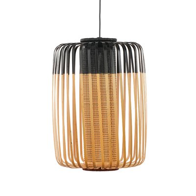 Suspension cylindrique bambou bicolore MAISON AUBERTIN