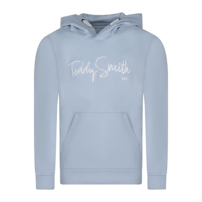 Sweat à capuche en coton noir uni à coupe droite avec le nom de la marque TEDDY SMITH