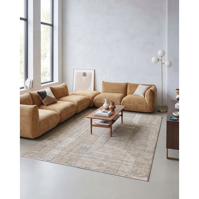 WECONhome Raymond von Esprit, tissé machine, tapis poils courts, motif rayé avec effet relief, certifié OEKO-TEX® (80 x 150 cm, beige gris) ,  Raymond ESPRIT