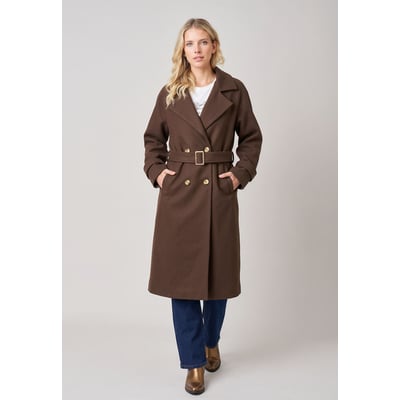 Manteau style trench long femme LINKARA DEELUXE