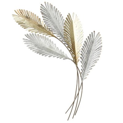 Décoration murale en métal bouquet blanc et or PIER IMPORT
