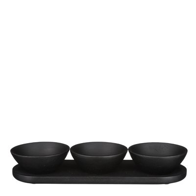 Plateau et ses 3 bols TOMAR MICA DECORATIONS