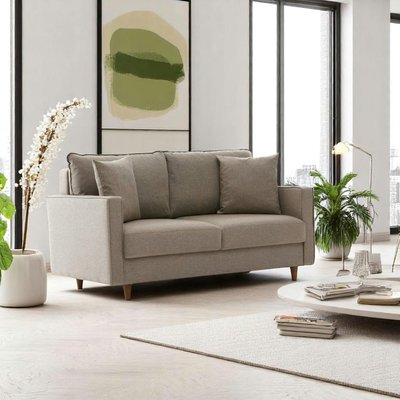 Canapé 2 places beige - dossier haut COMO PIER IMPORT