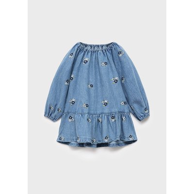 Robe denim broderie florale MANGO BABY