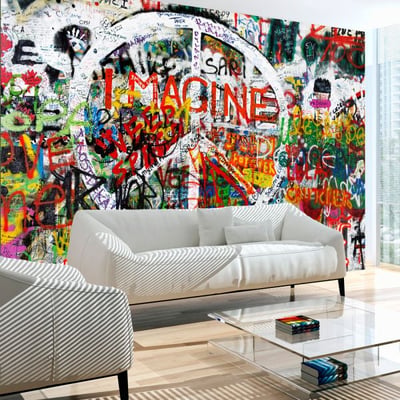 Papier peint intissé panoramique Street art Hippie Graffiti EDEN