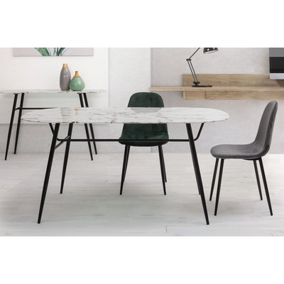 Chaise de salle à manger en velours et métal noir (lot de 4) - AURELIA HELLIN, DEPUIS 1862
