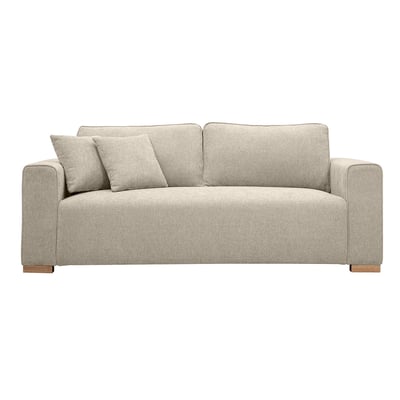 Canapé design 3 places en tissu effet velours vert kaki PEPPER MILIBOO