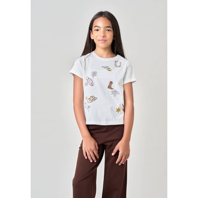 T-shirt regular fille en 100% coton jersey imprimé western COWGIRL DEELUXE