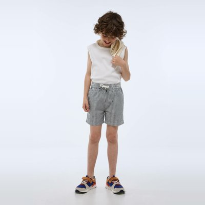 Short élastiqué rayé en coton BIO GOTS MONOPRIX