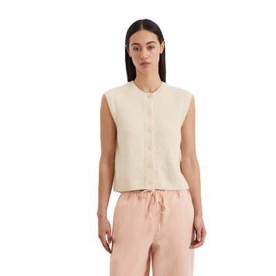 Gilet tricoté sans manches regular en fil bouclé MARC O'POLO
