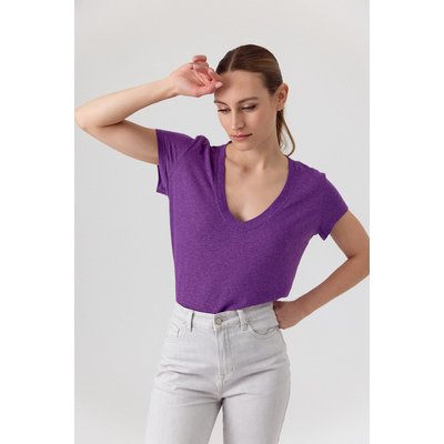 T-shirt col V basique confortable BRITNEY ARTLOVE