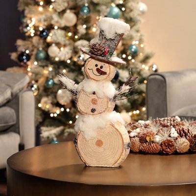 Bonhomme de neige 43 cm ton naturels PIER IMPORT