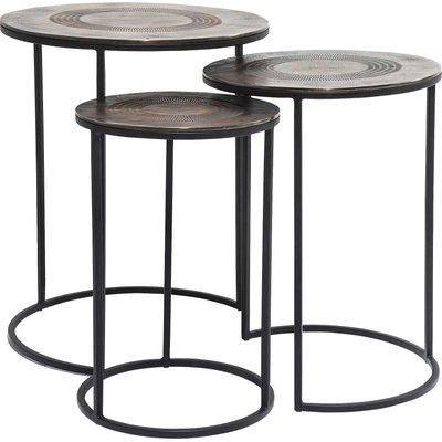 Lot de 3 tables d'appoint en acier, MARRAKESH KARE DESIGN
