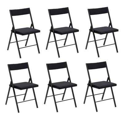Lot de 6 chaises pliantes carrées effet velours ATMOSPHERA