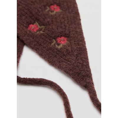 Bonnet en tricot avec fleurs brodées MANGO KIDS