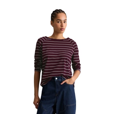 T-shirt long rayé relaxed en jersey à mailles lâches MARC O’POLO DENIM